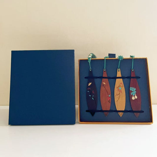 Itembabac Lotus Charm Wooden Bookmarks – 4-Piece Set – product view 1